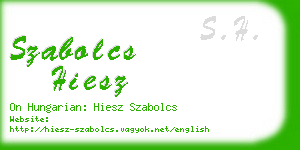 szabolcs hiesz business card